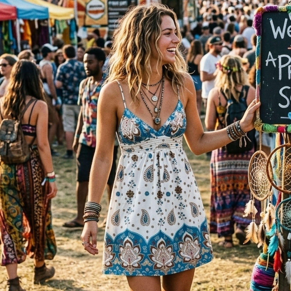 Cute Festival Mini Sundress EUC ❤️